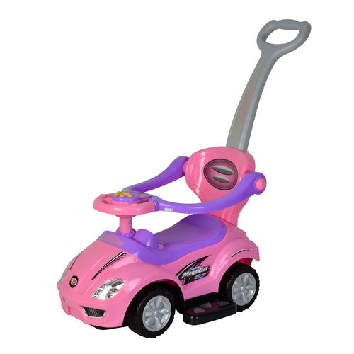 Wonder Wheels Kids 3 In 1 Ride On With Push Bar - Pink